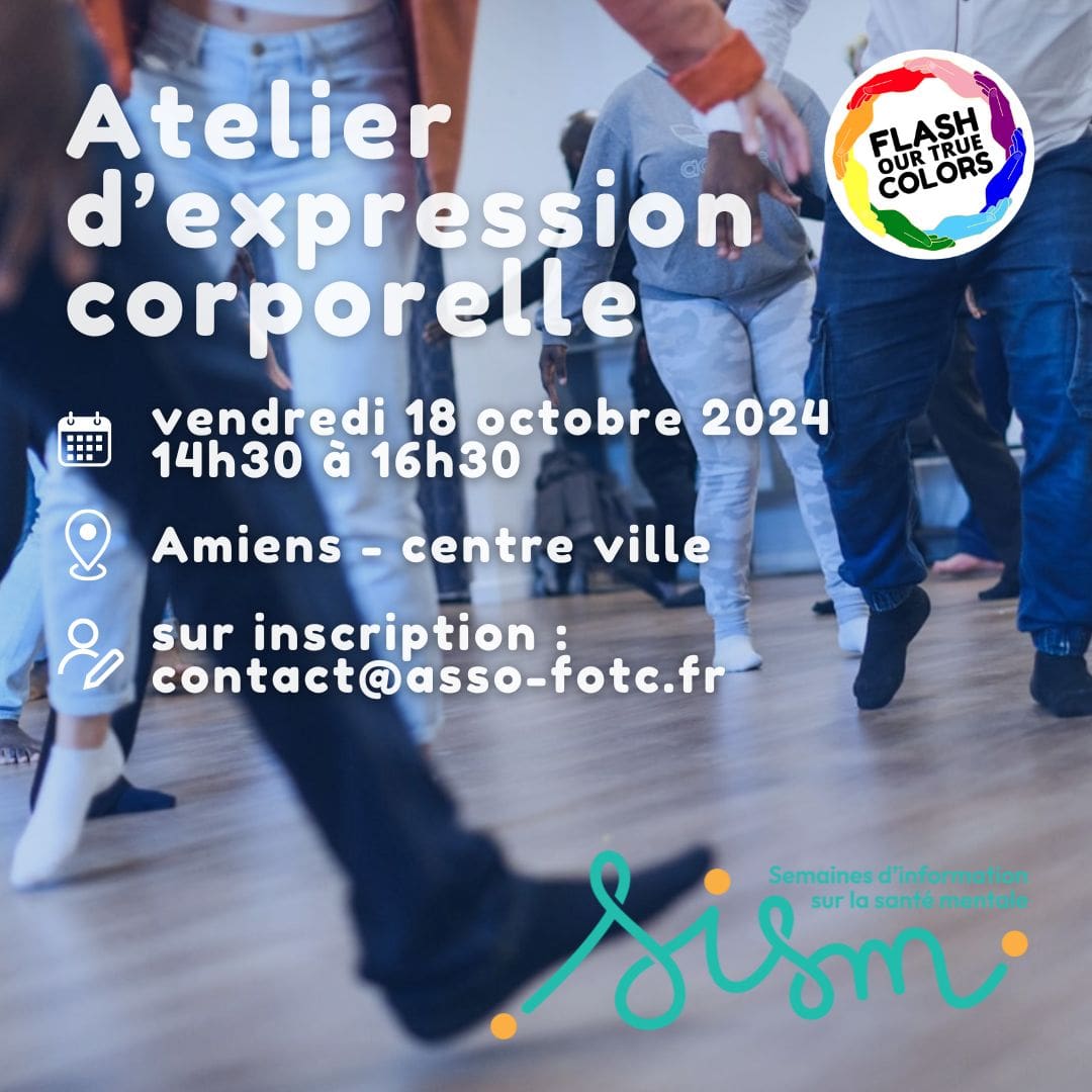 Affiche de l'atelier d'expression corporelle pour les semaines d'information en santé mentale à Amiens