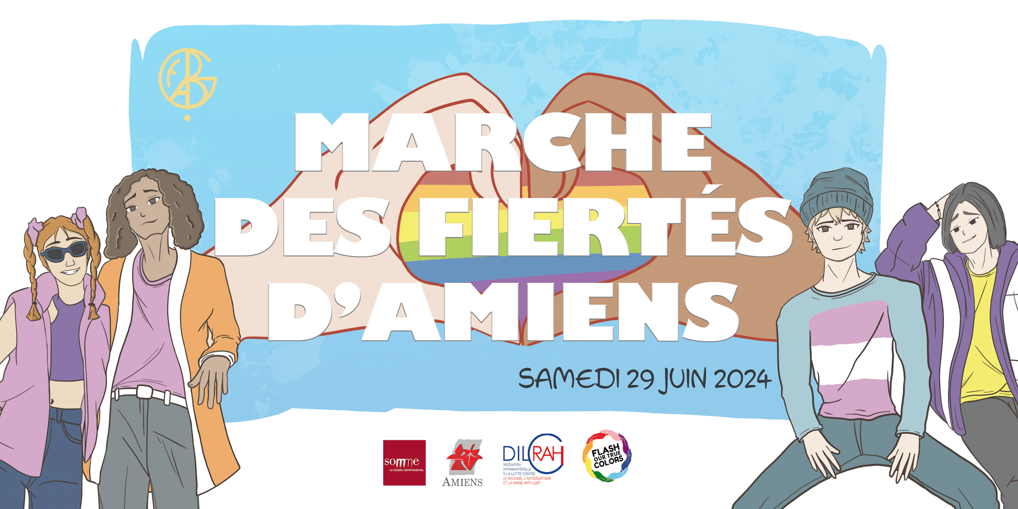 Bannière de la 6ème Marche des Fiertés d&#39;Amiens