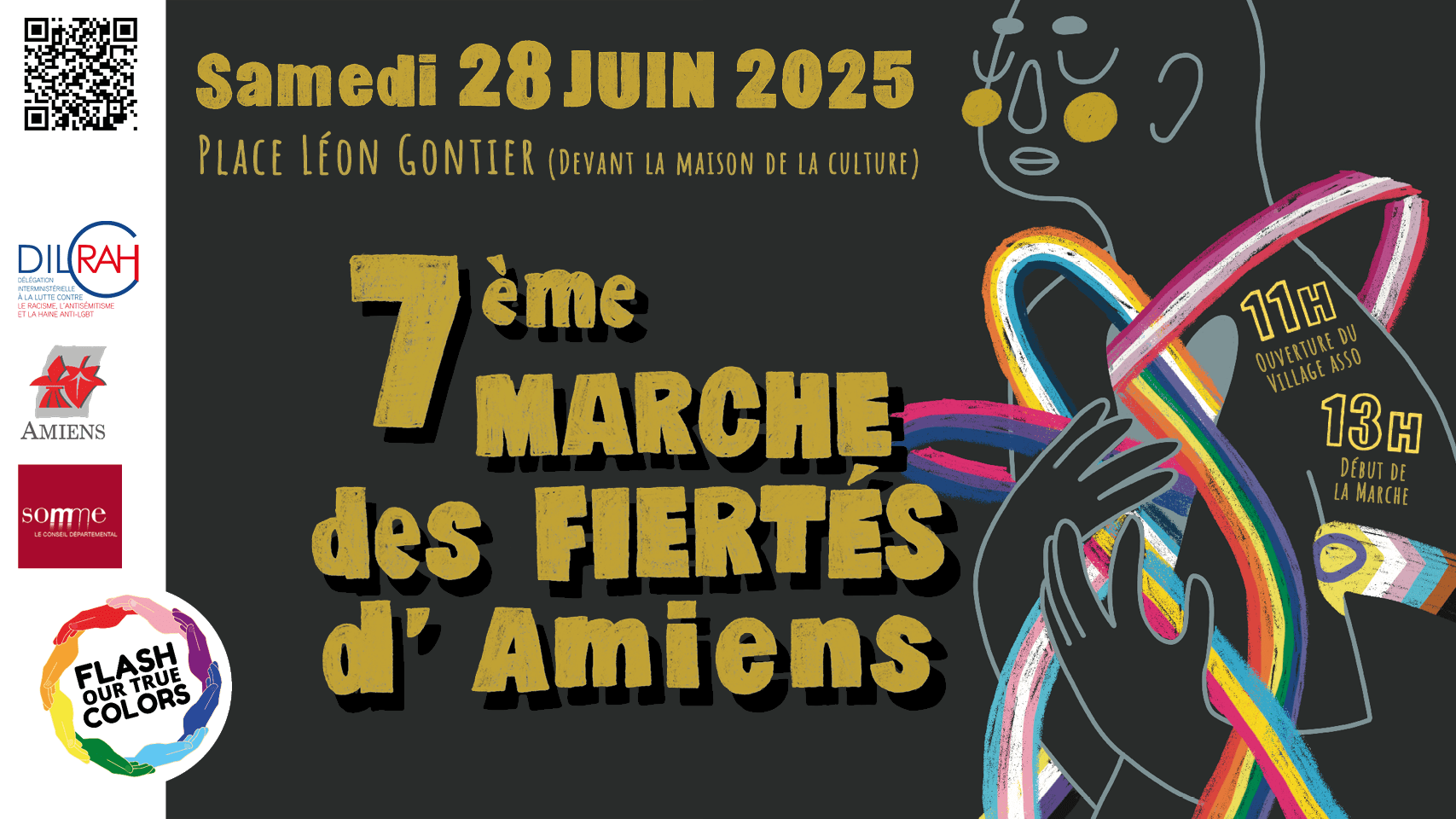 Bannière de la 7ème Marche des Fiertés d&#39;Amiens