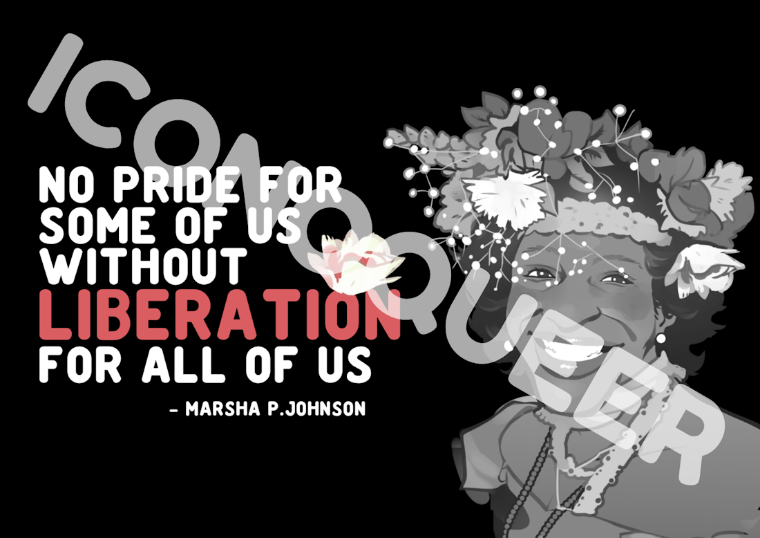 Visuel du projet Icônoqueer de Marsha P. Johnson liberation