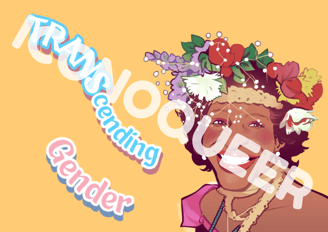 Visuel du projet Icônoqueer de Marsha P. Johnson transcending gender