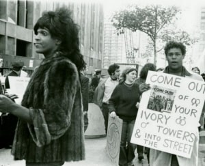 Photo of Marsha P. Johnson towing on public roads